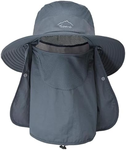 ehsbuy Sombrero de Pescador Hombre Mujeres con Cubierta Facial de...