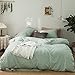 Michorinee Housse de Couette 140 x 200 cm Vert Clair Parure de Lit Adulte 1 Personne avec Fermeture Éclair Sets de Housse Couette en Microfibre Taie d'oreiller 65x65 cm