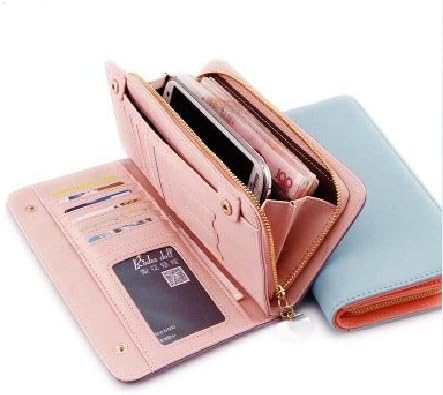 Synthetic Leather Women's Wallet Purse Credit Card Clutch holder Case (Pink)