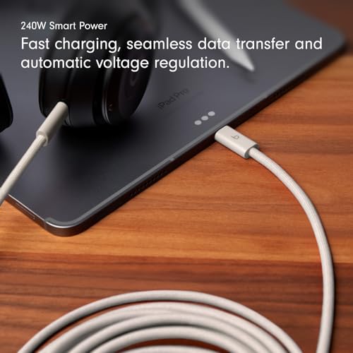 Image of Beats 240W USB-C to USB-C Braided Cable, Fast Charging, Durable /Tangle Free, Compatible with Apple and Android Devices (3 m /10 ft) - Surge Stone