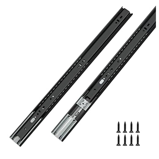 24 Inch Black Drawer Slides LONTAN Soft Close Drawer Slides 10 Pairs - Heavy Duty Drawer Slides Ball Bearing Drawer Slides 3 Section Full Extension Slides for Drawer, 100LB Capacity