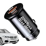 ♁Port Pd disponible : doté d'un port PD prenant en charge QC3.0 et QC4.0, ce chargeur de voiture offre une expérience de charge ultra-rapide, délivrant jusqu'à 20 W de puissance de sortie élevée. Optimisez vos appareils à l'extérieur et gagnez du temps avec ce chargeur de voiture haute puissance.
