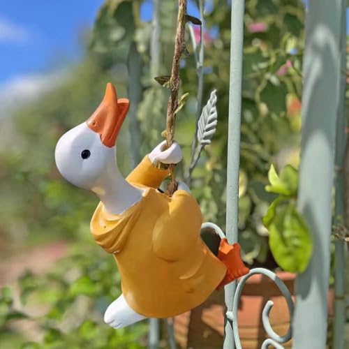 Canard escalade décoratif résine anti-UV pour embellir un jardin ou mur triste