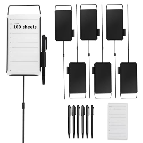 Golf Metal Proximity Marker, Closest to The Pin Marker Set- Includes Golf Course Fairway Distance Markers, Pens and Cards Perfect for Sports & Outdoors Golf Tournament Signs(6 Pack)