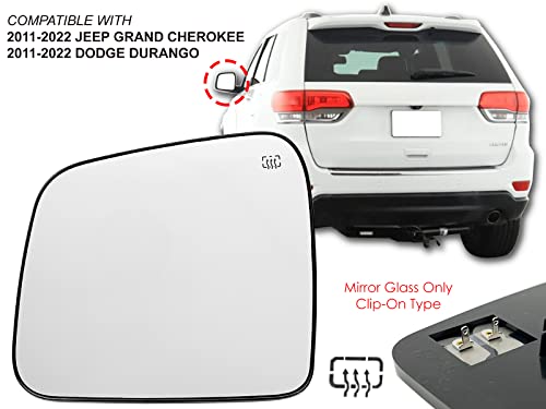 Apa Replacement For Exterior Door Mirror Glass For 2011-2022 Grand Cherokee/Durango Heated Driver Left Side Ch1324129 68092053Ab #TOP1