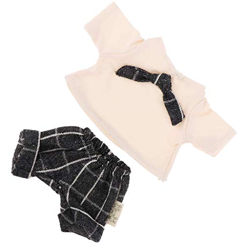 Inzopo 1/6 bonecas roupas terno camiseta vestido e shorts para BJD, animais de pelúcia, gatos, brinq