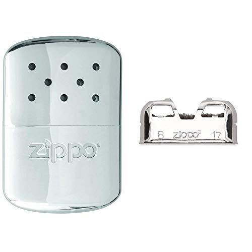 Chaufferette Zippo High Polish Chrome 12h avec brûleur de rechange pour hiver