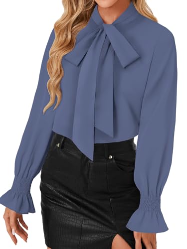 Image of LYANER Women's Bow Tie Neck Business Work Blouse