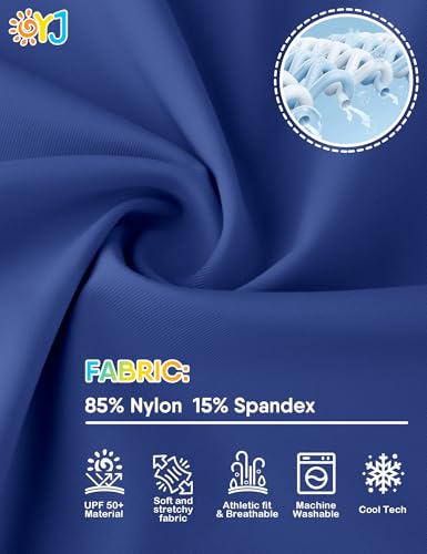 Image of Boys Rash Guard Long Sleeve Swim Shirts UPF+ 50 Rashguard for Kids Quick Dry Surfing Fishing Swimming Wear UV Protection Shirt 10-12Y Dark Blue