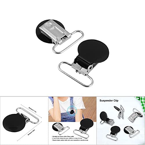Image of 25mm Round Pacifier Clips, Suspender Snaps, DIY Clothes Accessories, for Making Pacifier Holders Bib Clips(Black)