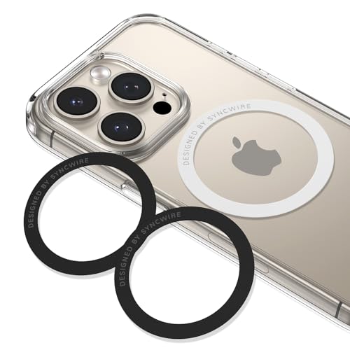 SYNCWIRE MagSafe リングシール 3枚入り マグセーフ シール 強力粘着 磁気増強 マグネットリング ステッカー 磁気ワイヤレス充電対応 ガイド枠付 iPhone 15 14 13 12に対応 Samsung S24 S23 S22 S21 などAndroidに対応