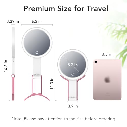 LitBear Rechargeable 10X/1X Double-Sided Lighted Mirror