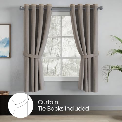 Image of Haus and Kinder Blackout Curtains 5 feet for Window,Pack of 2 Blackout Curtains for Window,100% Room Darkening Curtains Blackout 5 feet Long (Metal Grey, 114x152 CM)