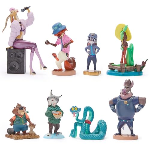 Disney Store Official Zootopia 2 Figure Set – 8 Fully Sculpted Disney Figures Including Judy Hopps, Nick Wilde, Gary De'Snake & More in...