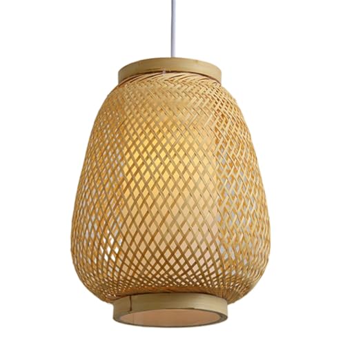 YGZPALH Lampada in Stile Vietnamita per Sala da tè, Paralume A Lanterna in Rattan Naturale Lampada A Sospensione A Soffitto in Stile Cesto in Rattan di Vimini Lampadario da Corridoio Paralume