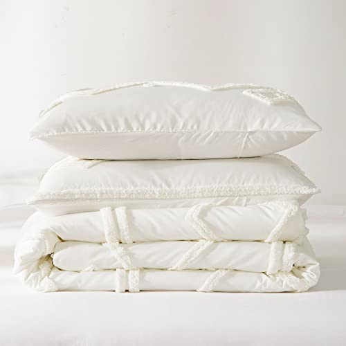 Cupocupa Comforters Queen Size Set Boho Shabby Chic White Queen Comforter Set Bedding Queen Size Fluffy And Lightweight Comforters For Queen Size Bed (White,Queen) #TOP7