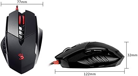 Bloody V7 Ergonomic Claw Grip Gaming Mouse with Rubberized Black Coating - Macros/Scripting/Automation - 8 Programmable Buttons - 3200 DPI