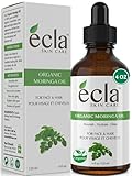 Moringa Oil Organic for Face, Hair & Skin (4 Oz 120ml) Best 100% Pure Natural Anti-aging & Hair Growth Oil - Moringa Oleifera Seed Oil Authentic Cold Pressed & Unrefined Moisturizer
