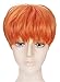 OYSRONG New 11.81' Handsome Orange Short Straight Soft Touch Cosplay Wig For Men