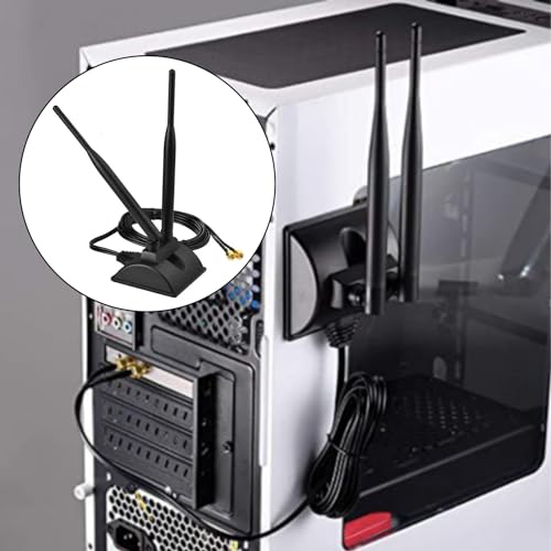 GERUI Tianxian-01 dwuzakresowa antena Wi-Fi 8 dBi 2,4 GHz 5,8 GHz, adapter SMA, Bluetooth 6DB, wielokierunkowa High Gain, rozszerzona antena z podstawą magnetyczną
