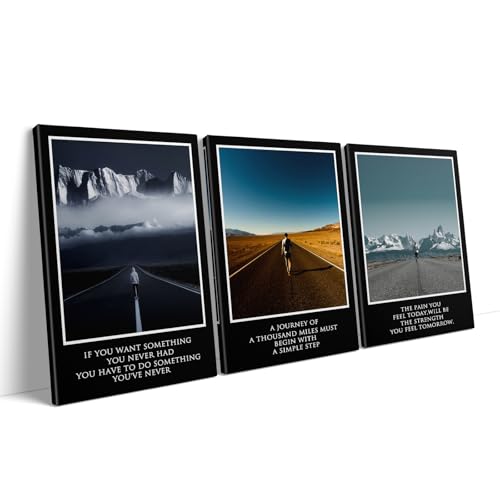 Toile murale inspirante Kpasnd : lot de 3 cadres de motivation pour cultiver le bonheur