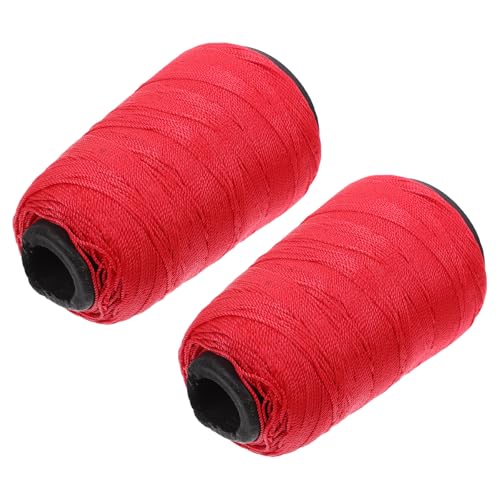 2 rollos de cuerda de nylon roja para mampostería, resistente y trenzada, 50 piezas para construcción y jardinería miniatura 1