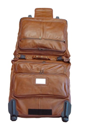 Rolling Leather Garment Bag (Brown) (#2482-2)4