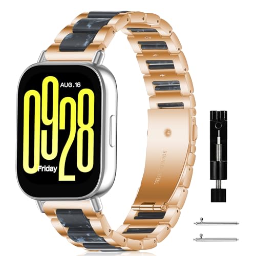 ShinKin 22mm バンド Xiaomi Watch S4 / Xiaomi Redmi Watch 5 Active /5 Lite 対応 ステンレス製 金属バンド 樹脂交換ベルト ストラップ 替えスト 防錆 耐久性のある ビジネス風 調整ツール付