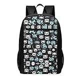 Denmark Danish FlagBackpack - Mochila para portátil de 17 pulgadas, adecuada para viajes o trabajo, Cara de panda en blanco y negro, Talla única