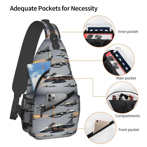 Morral cruzado con diseño de aviones de combate miniatura 4