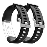 Watch Bands Compatible with ID115 Plus HR Fitness Tracker, Replacement Veryfit pro Activity Watch Straps Set for Men Women, Multicolor Wristbands for ID115Plus HR Smart Bracelet ONLY (2 Pack Black)