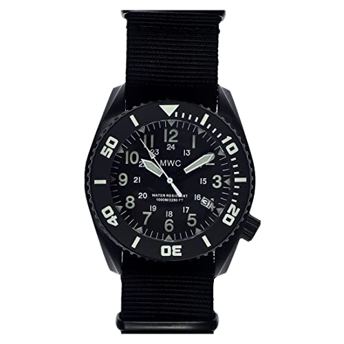 MWC Dephtmaster 1000mt 24H Automatique Acier PVD Noir Saphir Céramique Dateur Diver Militaire...