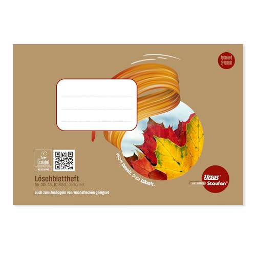 Staufen Ursus Style Löschblattheft, DIN A5, 10 Blatt, 80g/m² Recyclingpapier, perforiert, 1 Stück, Green