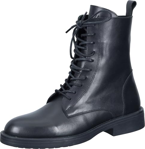 Bottine Piazza Femme 960445-01 boots en cuir noir confortables à talon stable