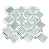 Tenedos Ming Green, Thassos White, Honey Onyx Marble Mosaic Tile for Bathroom, Shower, Floor, Wall, and Kitchen Backsplash Use - Natural Stone Beauty