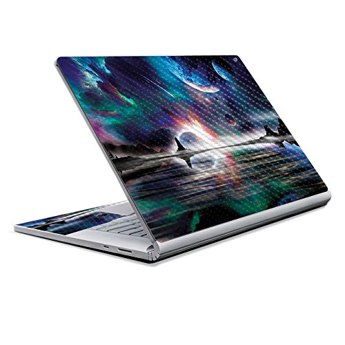 Image of MightySkins Carbon Fiber Skin for Microsoft Surface Book 2 13 inch (2017) - Space Horizon,Protective, Durable Textured Carbon Fiber Finish,Easy to Apply, Remove, and Change Styles,