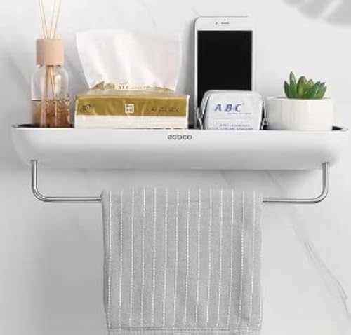 Wall-Mounted Black Shower Caddy – No-Drill Rust-Resistant Bathroom Organizer with