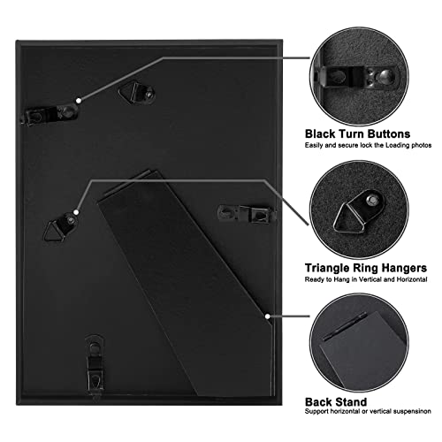 Ktkde 4X6 5X7 Picture Frame （Set Of 8）, Simple Modern Thin Aluminum Metal Photo Frames Suitable For 4X6 Or 5X7 Desktop Or Wall Collage (Black)(Horizontal And Vertical) #TOP4