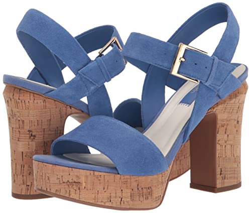 Franco Sarto Women's Scarlett Platform Sandal Heeled, Blue Suede, 11 #TOP6