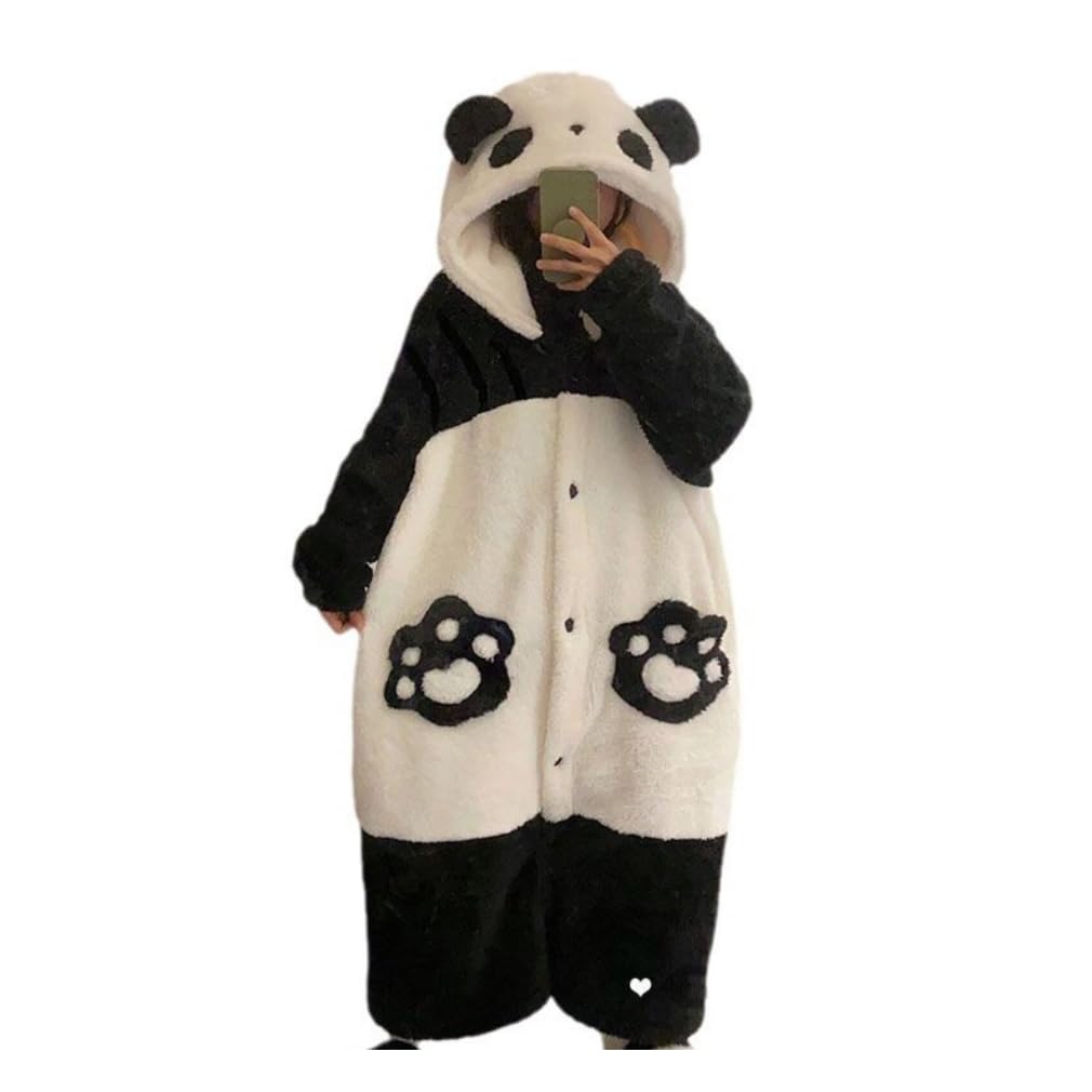 Wearable Panda Blanket Hoodie for Adults – Oversized Cute Plush Coral Fleece Pajama Robe Soft Warm Onesies Winter Sleepwear Loungewear for Men Women Cozy Home Nights (XL)