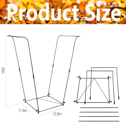 LFUTARI 1pc Metal Trash Bag Holder - Garbage Bag Holder Frame Holds 30-45 Gallon Plastic Bags-Multi-Use Outdoor Leaf Bag Stand for Yard Camping Garden Lawn Party Supplies