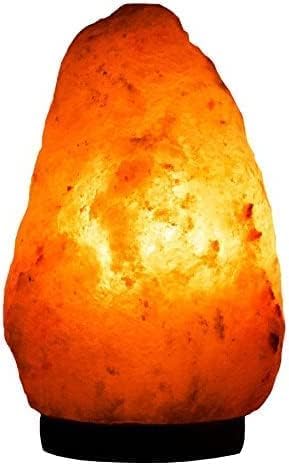 SOO Natural Himalayan 2-3kg to 7-10kg Salt Lamp with Lead & Bulb- Natural Crystal Rock Night Light for Home Decor Hand Carved Salt Lamp Neam Wooden Base Lamp (7-10kg)