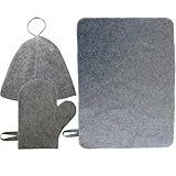 POPETPOP 1 Satz Atmungsaktiver Saunahut aus Filz mit Handschuhen und Polster Komfortables...