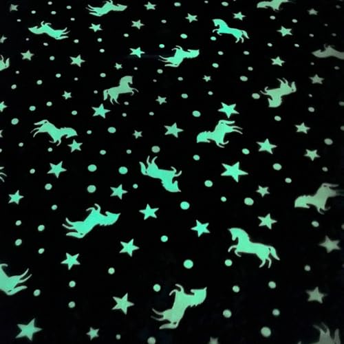 Image of Famyo Glow in The Dark Flannel Fleece Winter Blanket Combo 200x152 cm | Soft cozy double /queen size blanket with unicorn pink & purple design, warm all-season throw for kids, bedroom & gifting