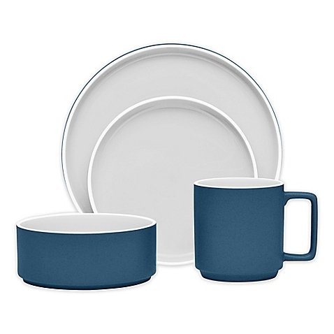 Noritake ColorTrio Stax 4-Piece Place Setting in Blue
