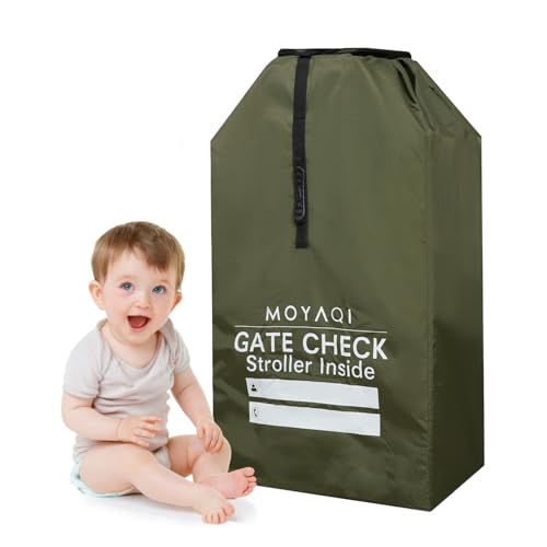 Image of MOYAQI Stroller Travel Bag for Airplane, Gate Check Bag Backpack with Durable Nylon,Adjustable Carry Straps,Infant Carriers & Booster Seats (Green)