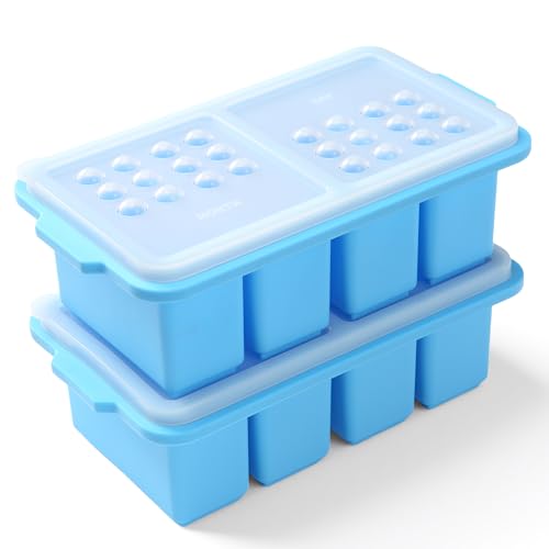 EuChoiz 2 Pack Silicone Freezer Tray Cubes 1 Cup with Date Mark Lids for Freezing Food Leftovers Sauces Portion and Lasagna Broth, Soup Freezer Molds for Meal Prepping Thick Enough EuChoiz 2 Pack Silicone Freezer Tray Cubes 1 Cup with Date Mark Lids for Freezing Food Leftovers Sauces Portion and Lasagna Broth, Soup Freezer Molds for Meal Prepping Thick Enough - Image 8