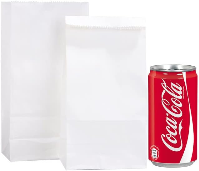 Miniatura 3 de SHUESS 200 bolsas pequeñas de papel blanco para almuerzo, 1 libra, 3.5 x 2.2 x 7 pulgadas, bolsas de papel a granel para almuerzo, aperitivos,