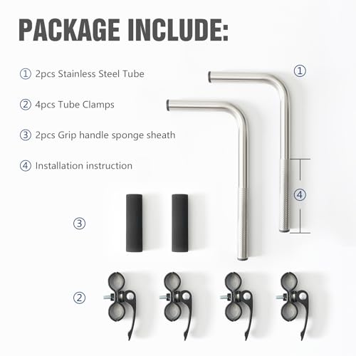 Image of Push Wheelchair Handle Extender (300lbs Weight Capacity), Universal Wheelchair Accessories - Extendable Handle, Adjustable Extender for Adults