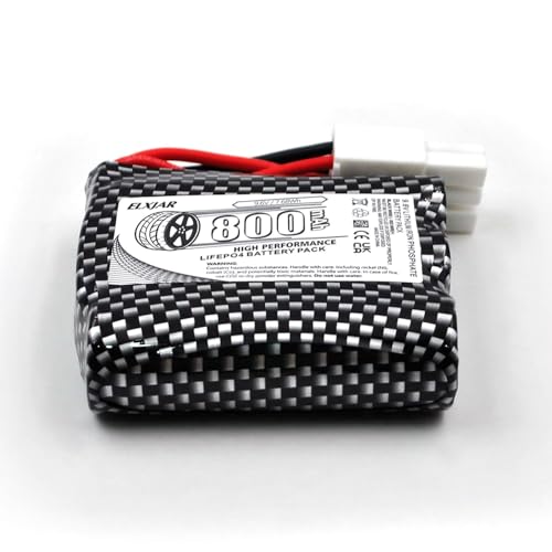 Lunggwey (4-Pack) 9.6V 800mAh LiFePO4 Battery, Replacement for S911 S912 9115 9116 9120 9123 S913 S916 9112 15-DJ02 15-DJ03 High Speed RC Cars EL-6P Plug